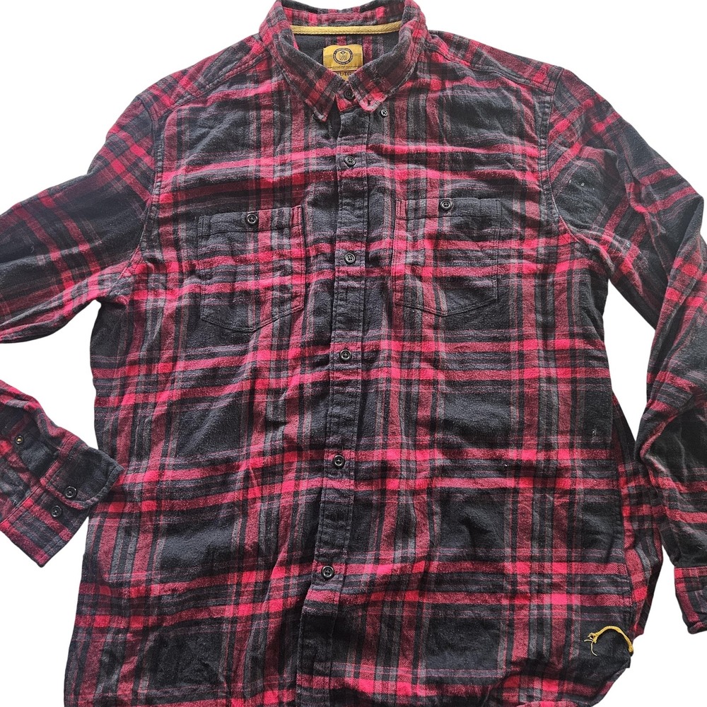 Stapleford Shirt Mens XL Red Black‎ Plaid Flannel Button Down Long Sleeve Casual
